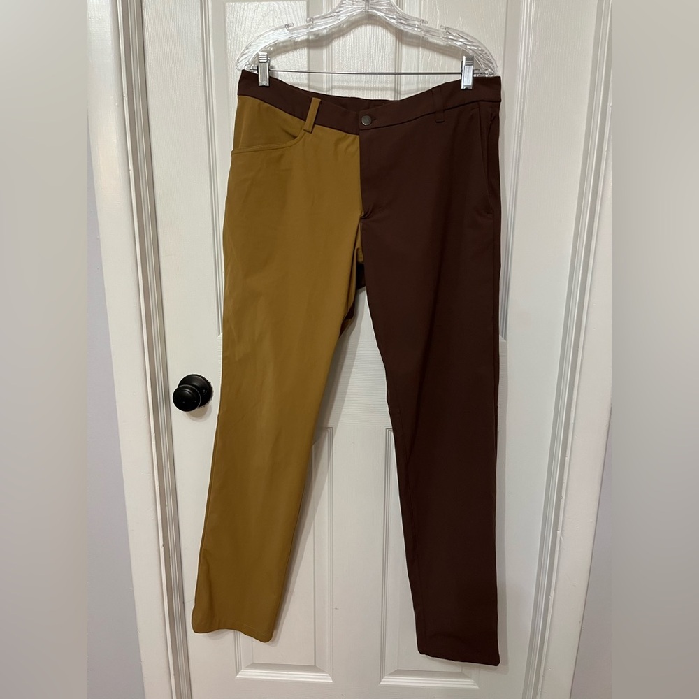 lululemon athletica Two-Tone Chinos in Brown and Gold